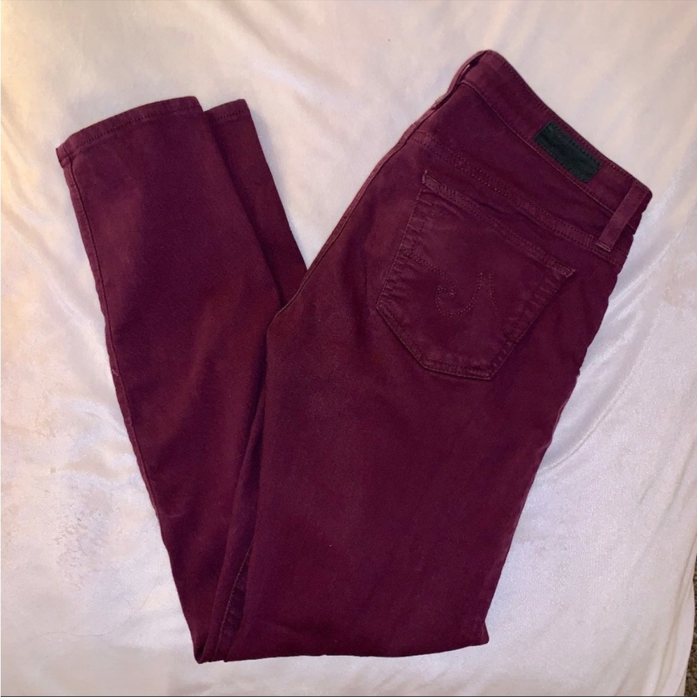 Ag Adriano Goldschmied Maroon Jeans